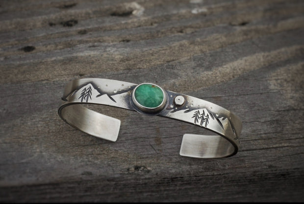 Mountain Lover Cuff: Kingman Turquoise + Sterling Silver