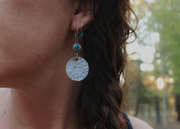 Tidbits of Turquoise - Sterling Silver Hoop Earrings