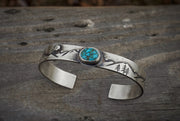 Mountain Lover Cuff: Kingman Turquoise + Sterling Silver