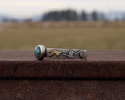 Morning Migration Cuff #3 - Turquoise, Sterling Silver, & 18K Gold