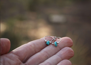 Tidbits of Turquoise - Sterling Silver Hoop Earrings